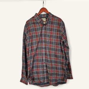 NWOT L.L. Bean Scotch Plaid Soft Flannel Long Sleeve Button Down Shirt L - Tall